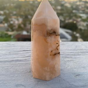 Flower Agate Small Tower Natural, Cherry Blossom Crystal Self Standing Crystal